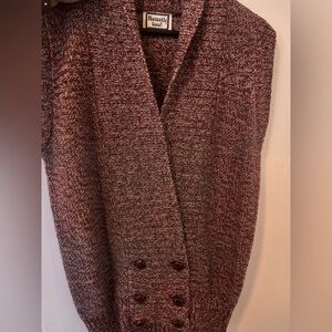 Knit Marled V-Neck Cardigan - Burgundy Blend